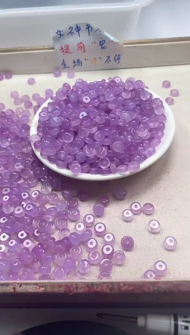 【闪购商品】玛瑙/玉髓颈饰未镶嵌w2385冰紫罗兰厚算盘8*4mm*40