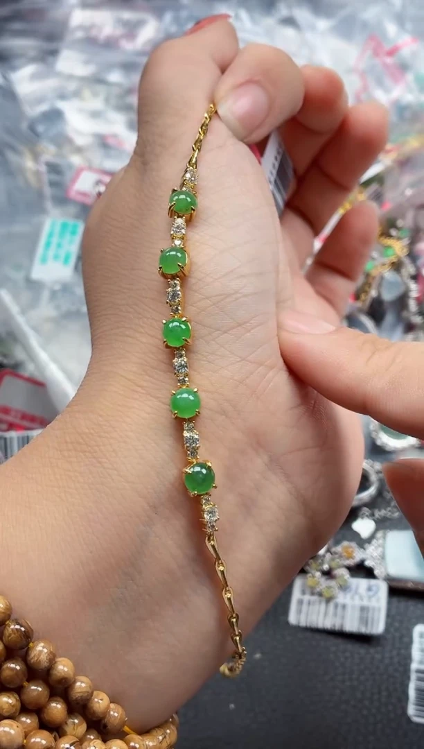 银S925镶嵌戒指翡翠天然A货缅甸翡翠