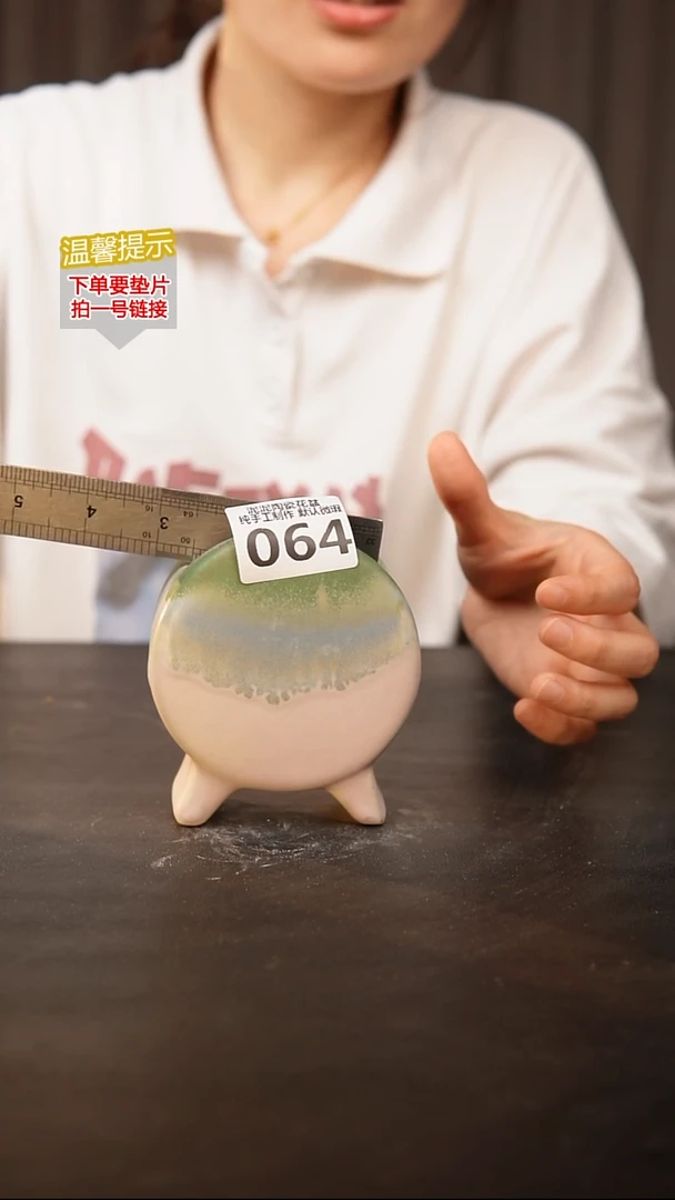 瓷片064鼓盆小号口6*4高10