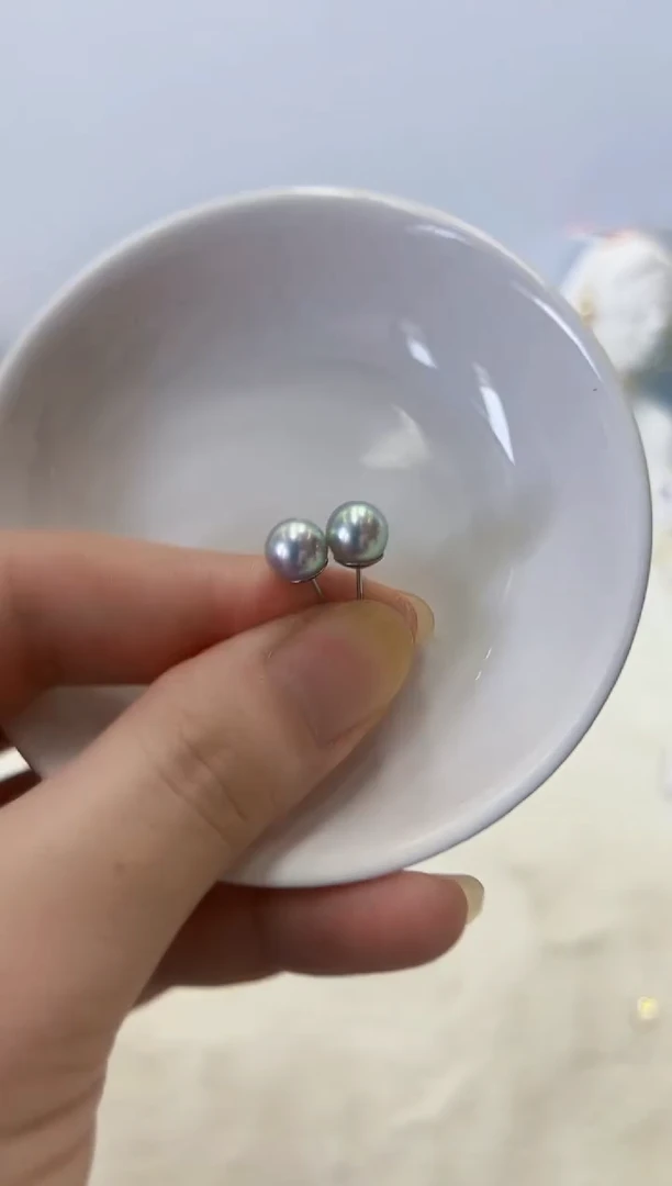 银S925镶嵌海水珍珠DA耳饰7@@ye431