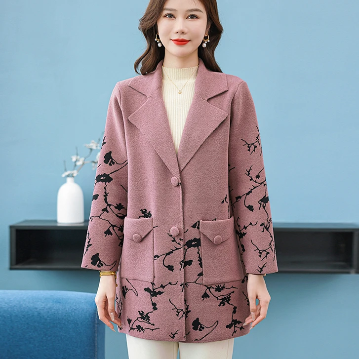 秋冬季2025新款宽松开衫时尚中老年女装洋气妈妈装中长款外套大衣