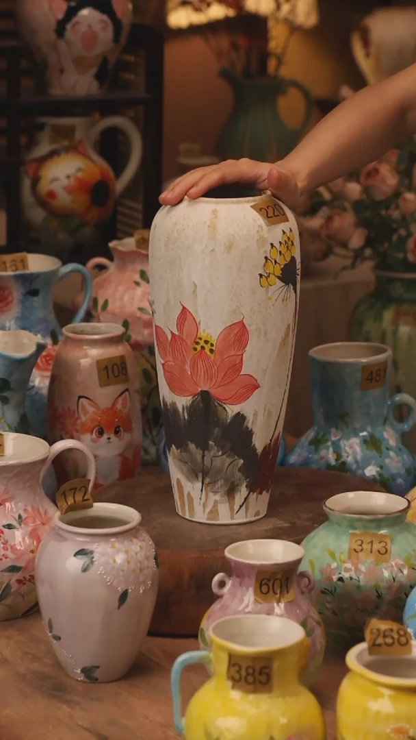 陶瓷220景德镇设计师手作花器摆件侘寂风