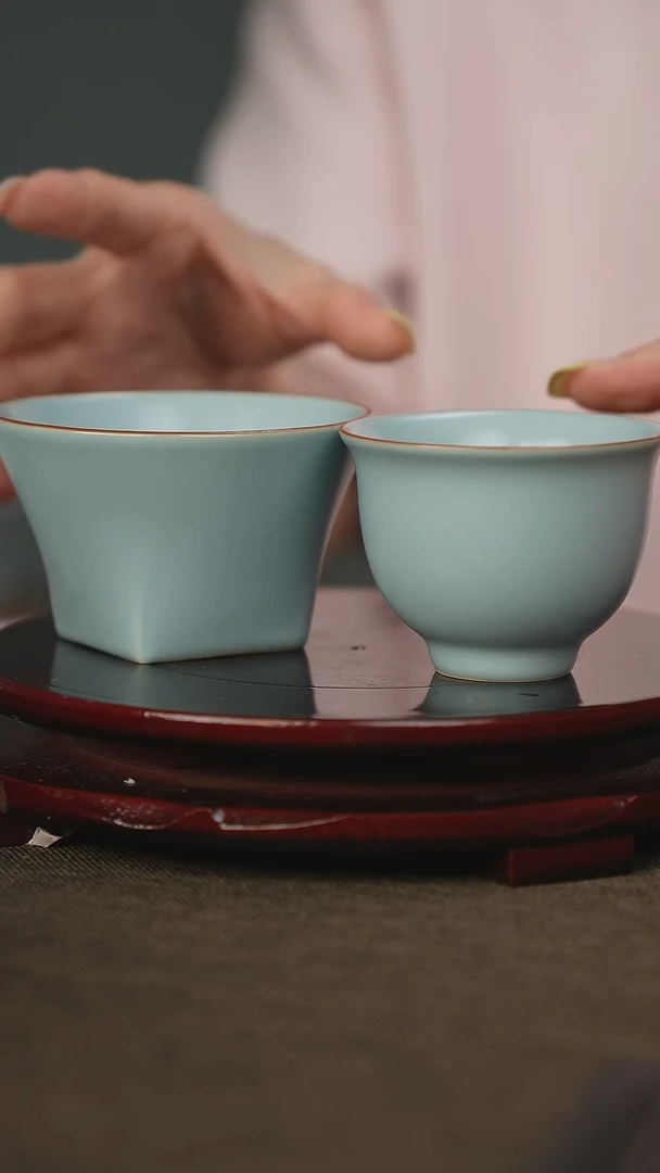 微瑕 汝瓷 主人杯2只