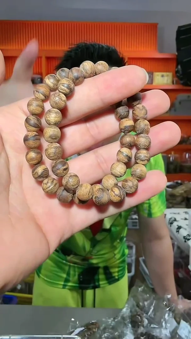 沉香手串14号单圈达拉干虎斑0.9多样性发一