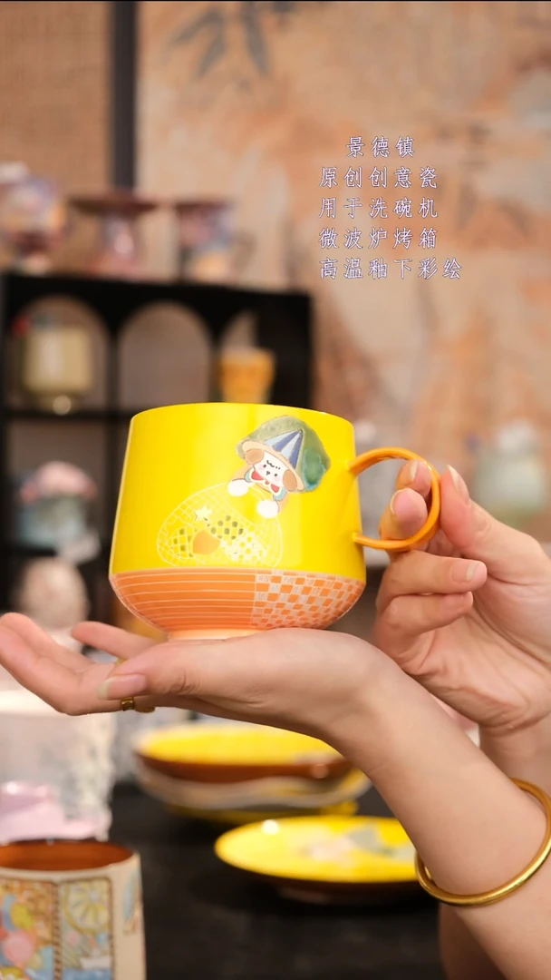 摆件景德镇手工手绘设计师款