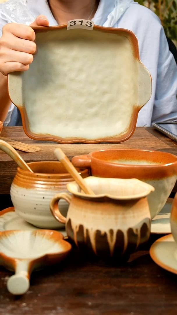 盘 高颜值粗陶餐具限时抢购