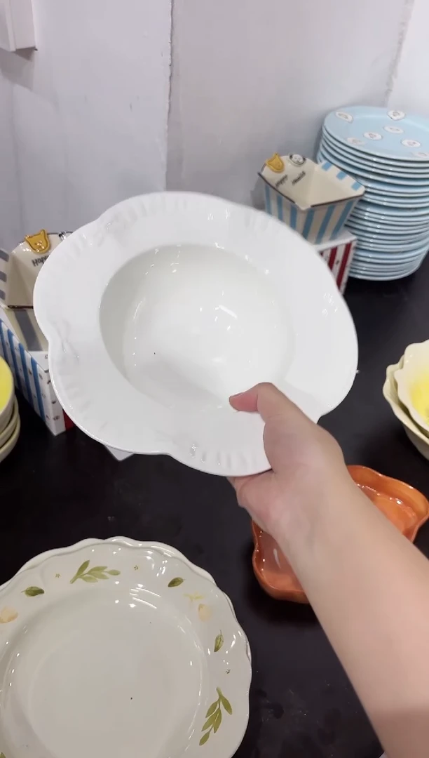 瓷直播微瑕731*1白色盘子