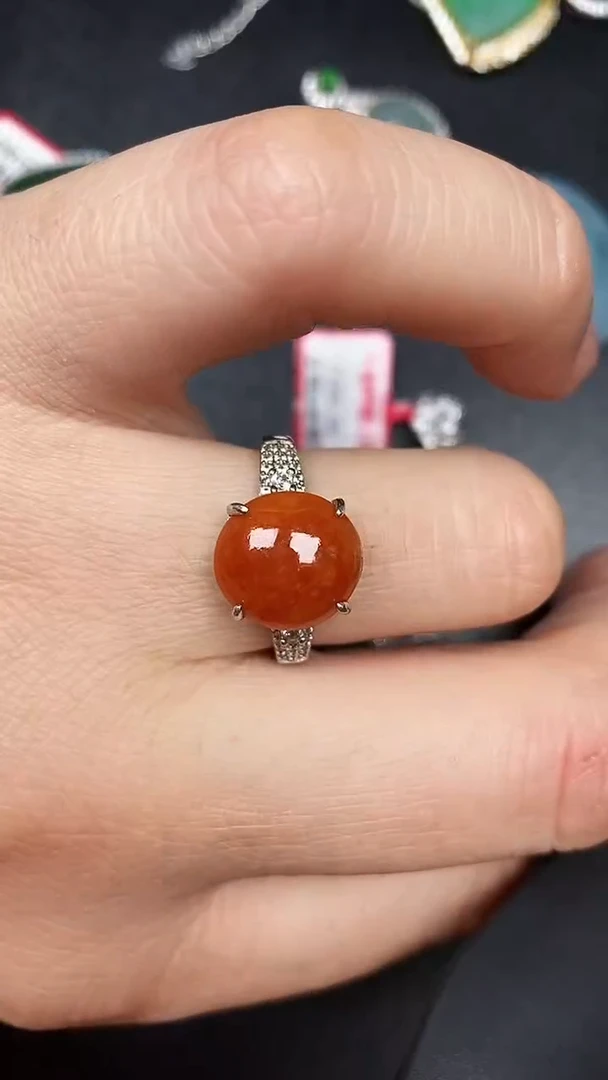 银S925镶嵌戒指翡翠2450