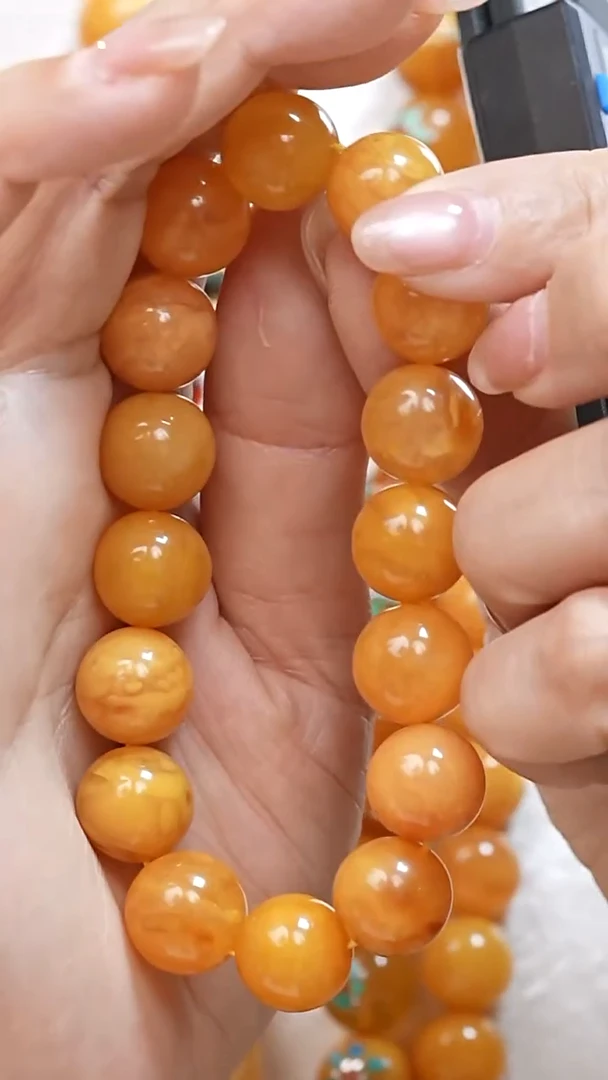 蜜蜡颈饰未镶嵌8280天然蜜蜡珠宝奇石全部保真