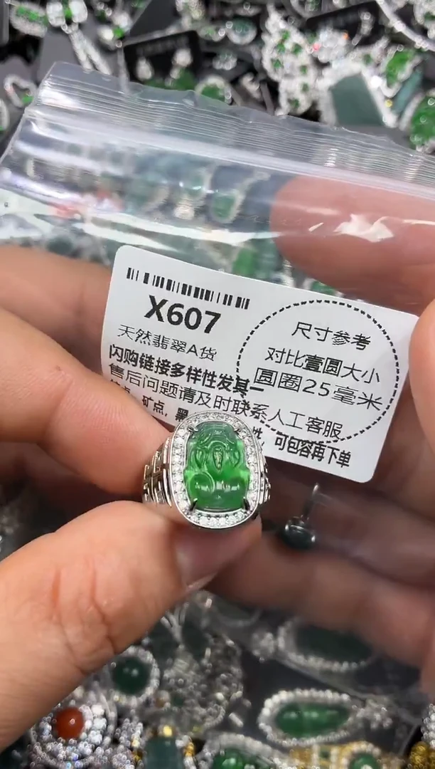 颈饰未镶嵌翡翠X607戒指