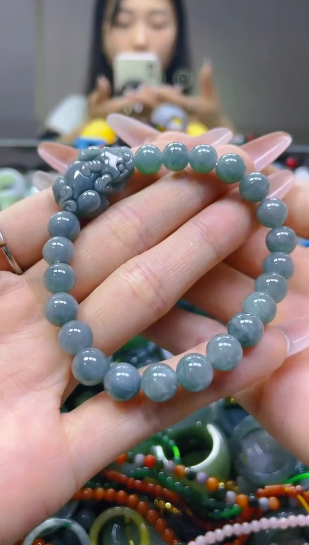 翡翠未镶嵌颈饰7MM/M/翡翠A货一图一物