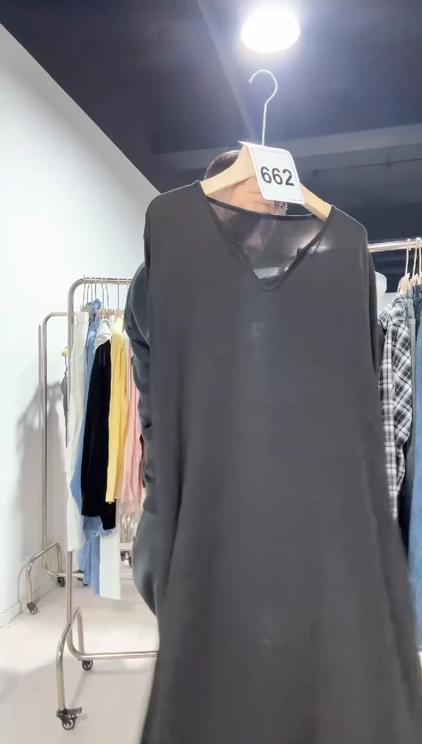 662---大码宽松连衣裙---黑色