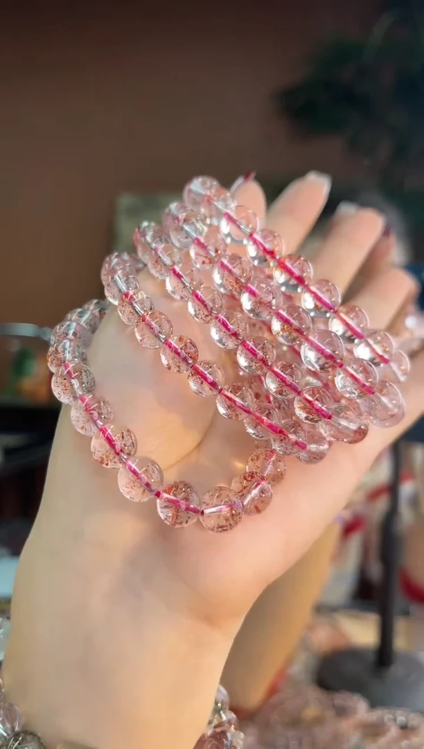 【闪购商品】水晶手串未镶嵌金草莓芬达色单圈多样性发一11+