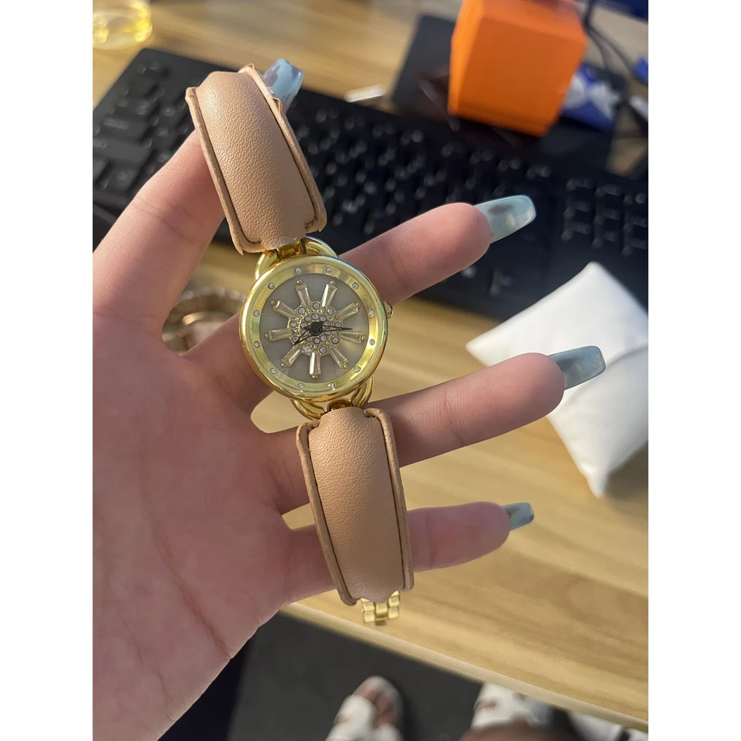 奢品汇定制手镯式女表小表盘时来运转腕表 5823金色