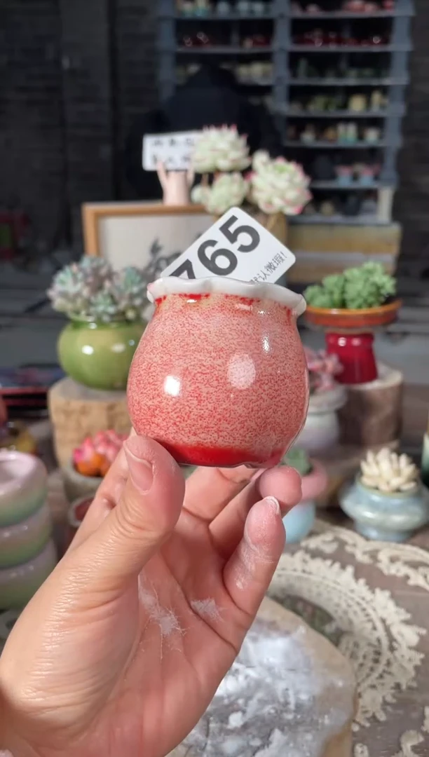 瓷片765知木小芳花盆