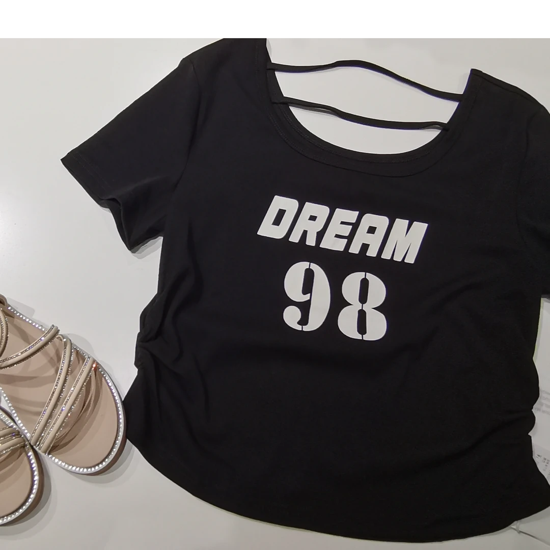 【苍溪恒宣】c87322夏季百搭短款洋气T恤