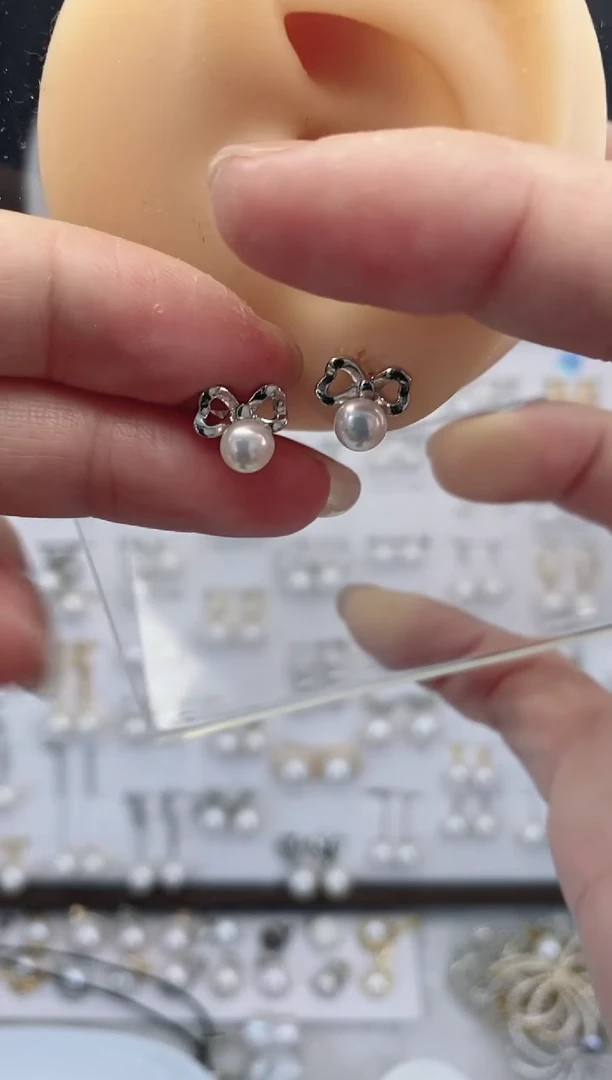 合金耳饰淡水珍珠01