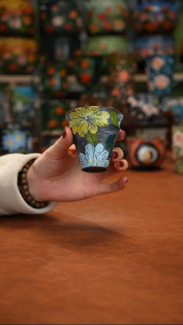 紫砂油画手绘釉下彩