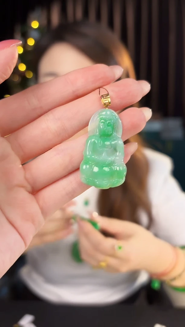 【闪购商品】翡翠颈饰18K金镶嵌缅料A货/支持复检/一件