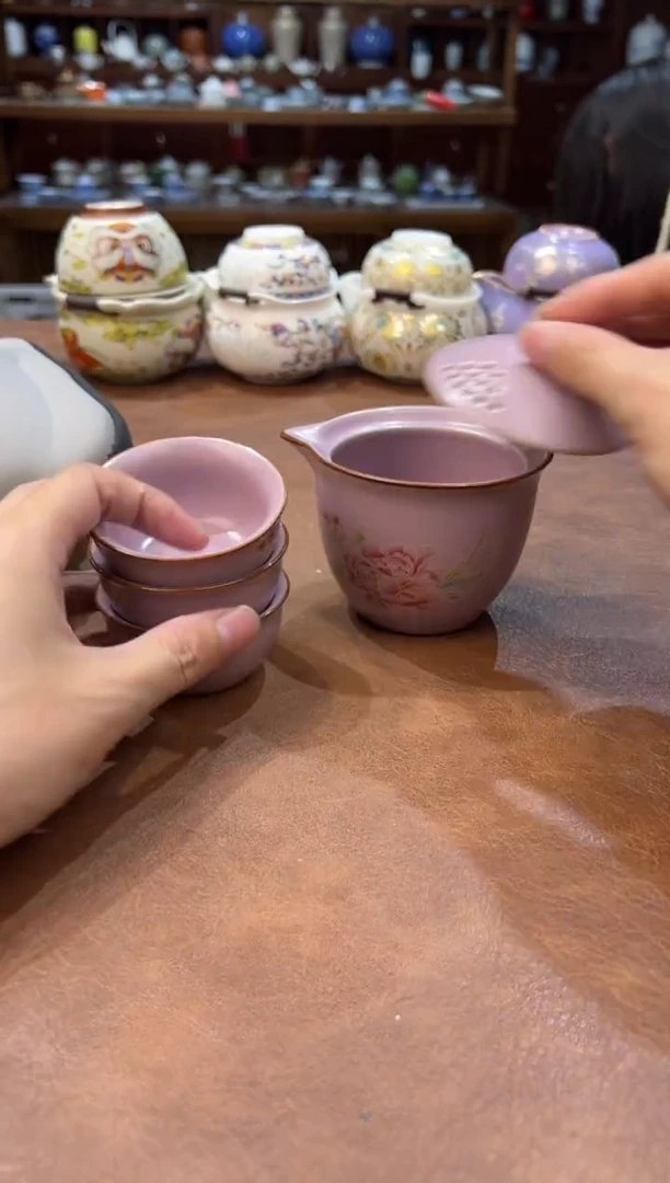 真的很便宜超好看会开片的旅行茶具