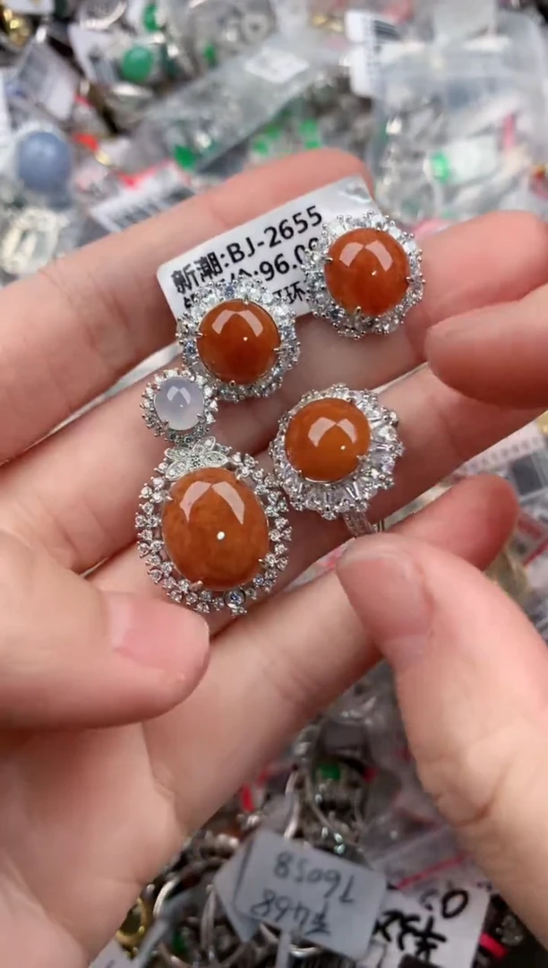 银S925镶嵌戒指翡翠999           4