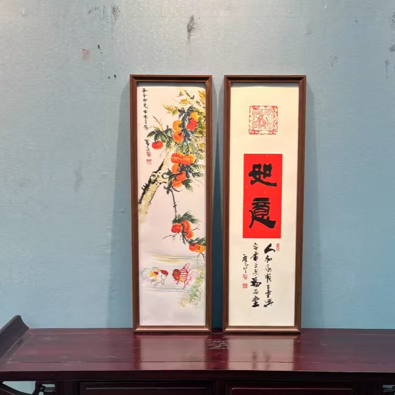 王德峰 《如 意》 条屏 带框 73*23cm*2- 睿云轩