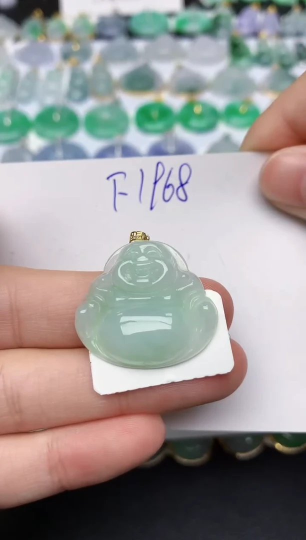 颈饰18K金镶嵌翡翠天然缅甸A货翡翠百元以上9元证书费自理