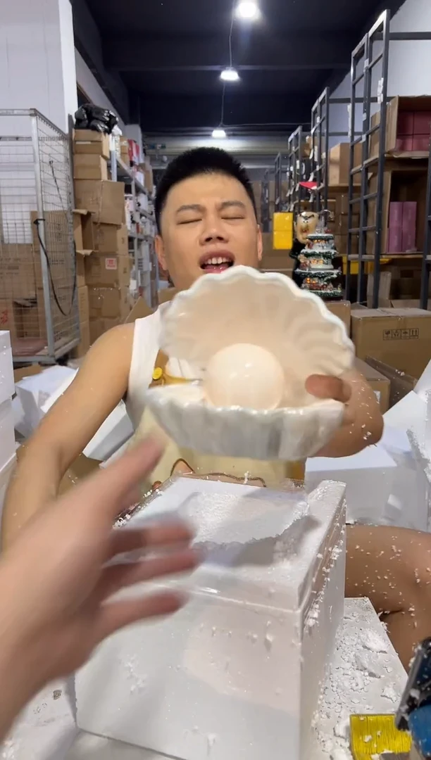 瓷片陶瓷白色贝壳加灯