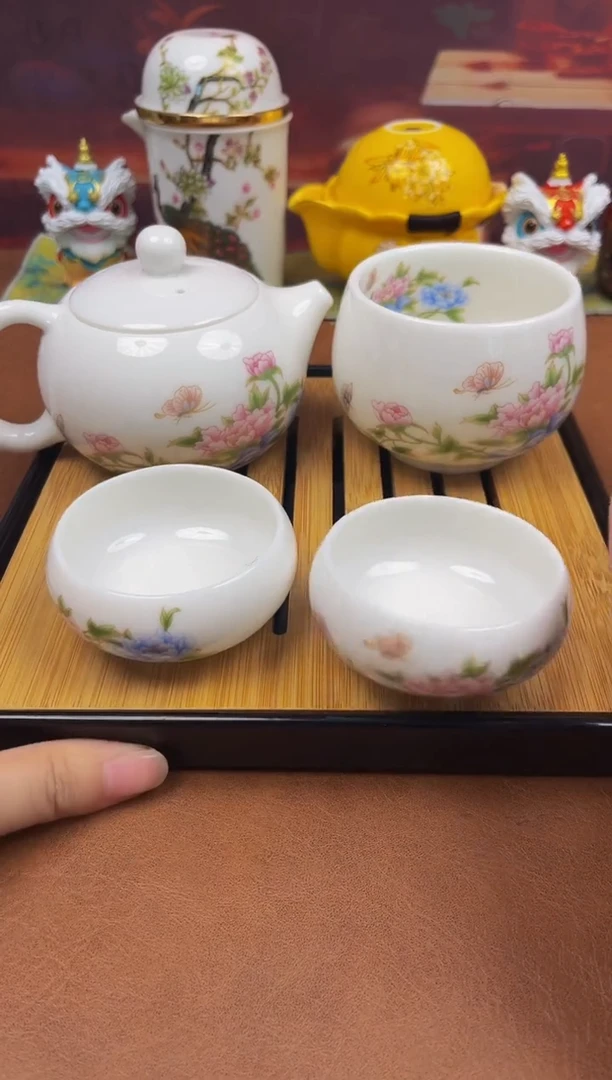 陶瓷茶具摆件旅行套组
