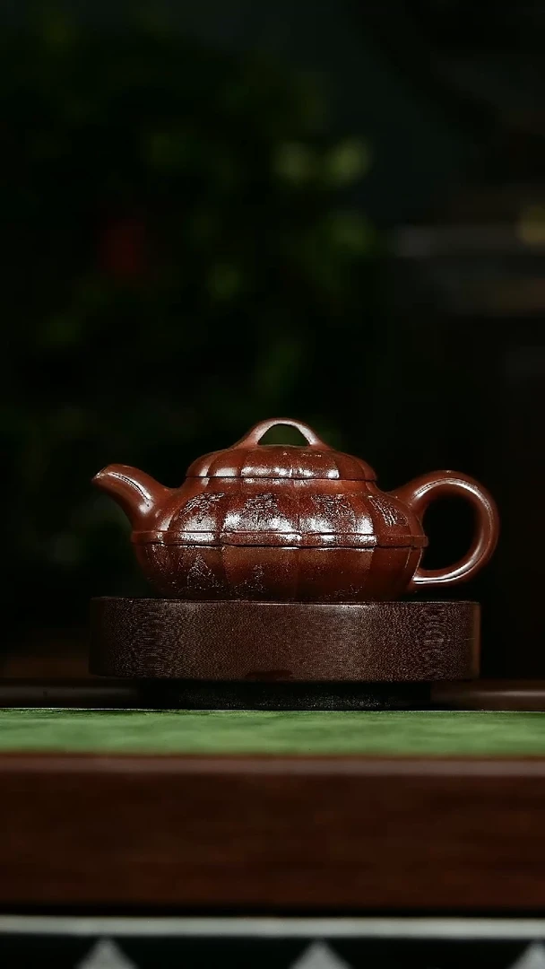 茶壶紫砂v19柴烧葵仿古壶*戴静波