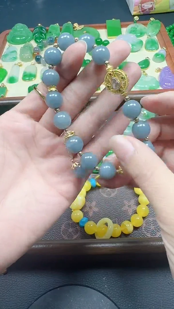 颈饰未镶嵌翡翠蓝水手链