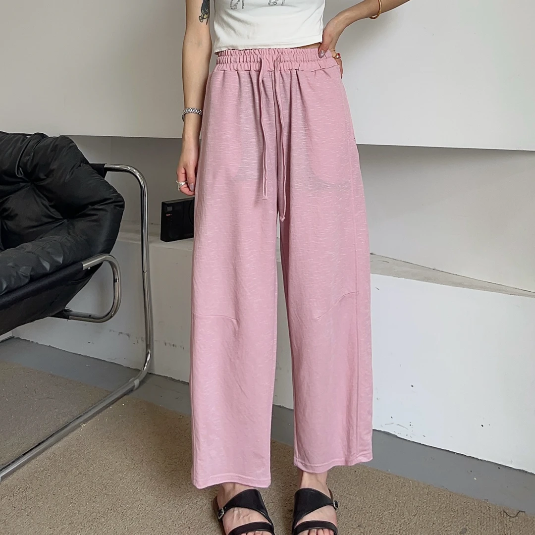 K223夏季新款618福利时尚韩版冰丝冰感锦纶直筒女士运动卫裤25-98