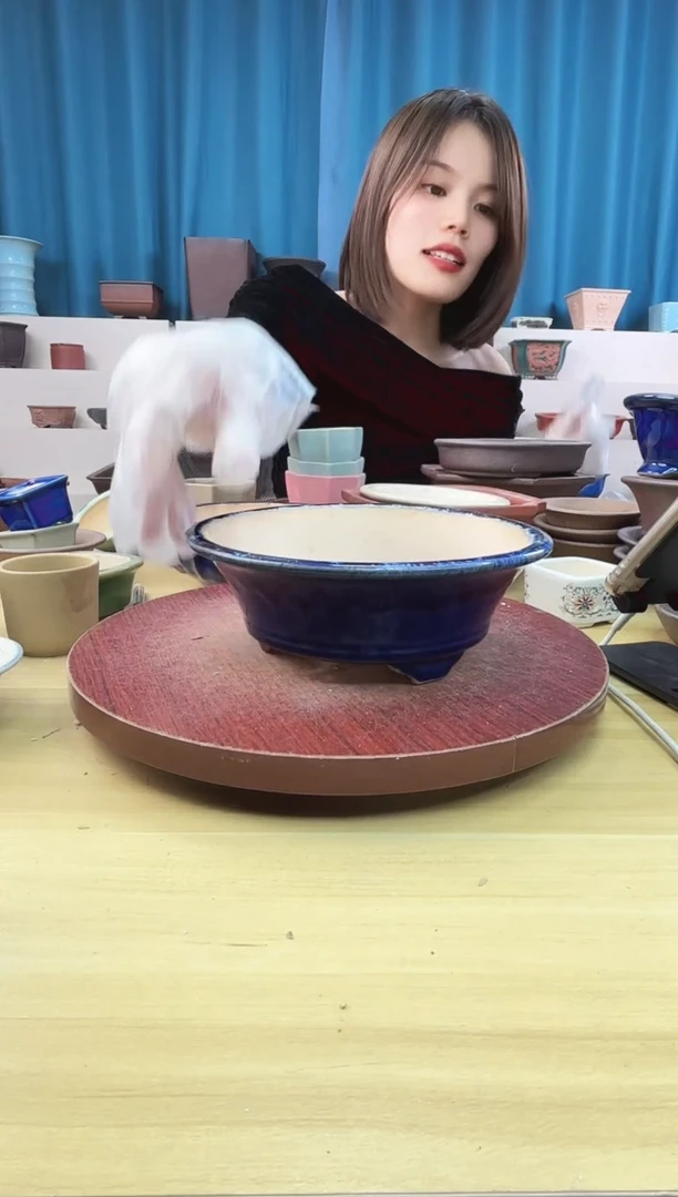 紫砂花盆浅草紫砂花盆微瑕