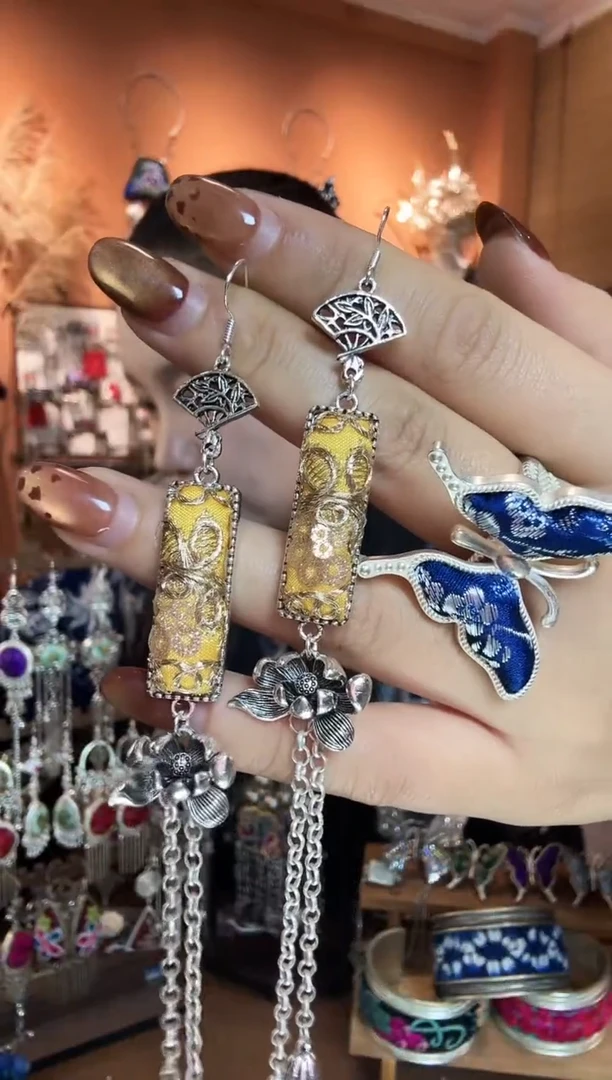 刺绣纯手工民族风耳环