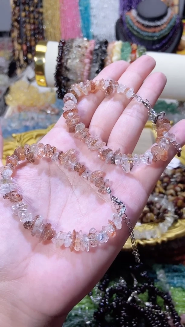 未镶嵌珠宝半成品水晶黑金超七手链