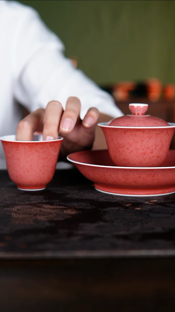杯子白泥景德镇纯手工陶瓷豇豆红