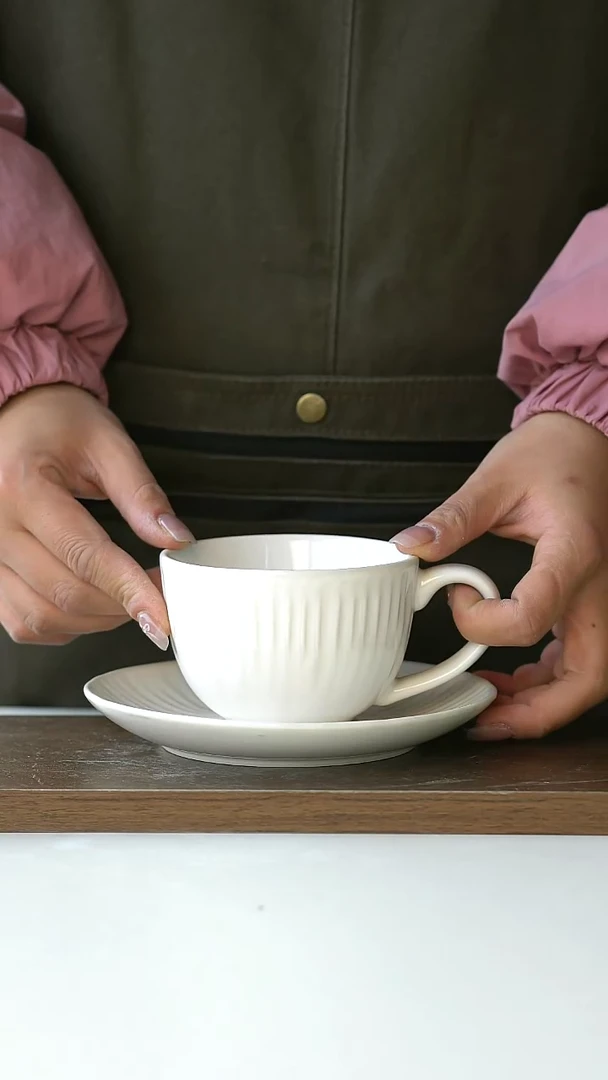 【闪购商品】陶瓷出加拿大巴洛克咖啡杯碟套装微瑕@4-2@