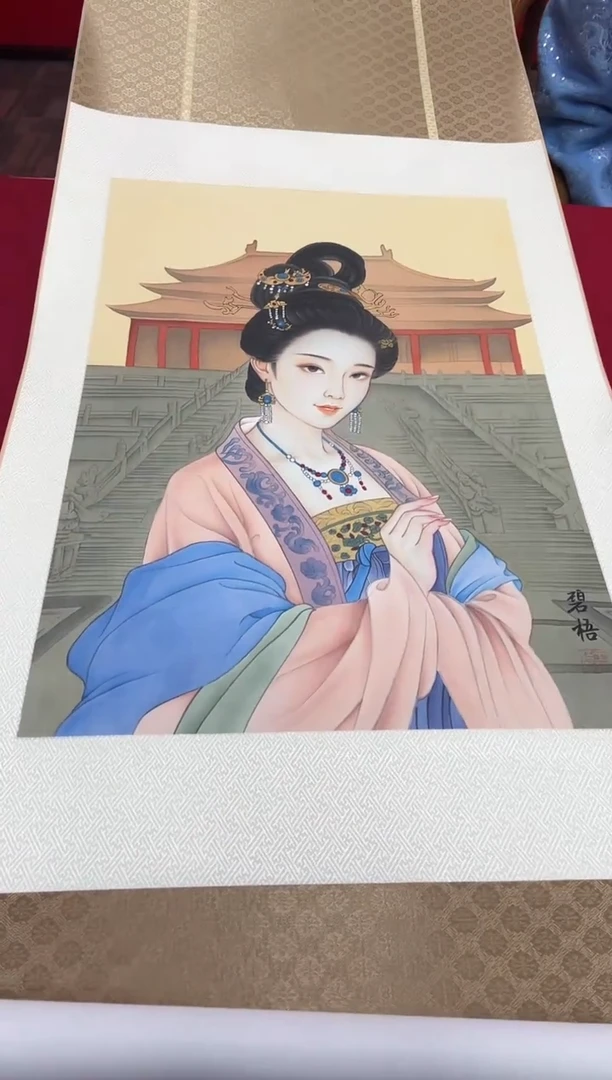 国画王碧梧绘画2.7pc绢本人物卷轴