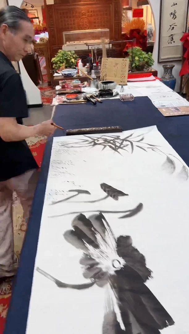 书法黄帅手绘作品荷花