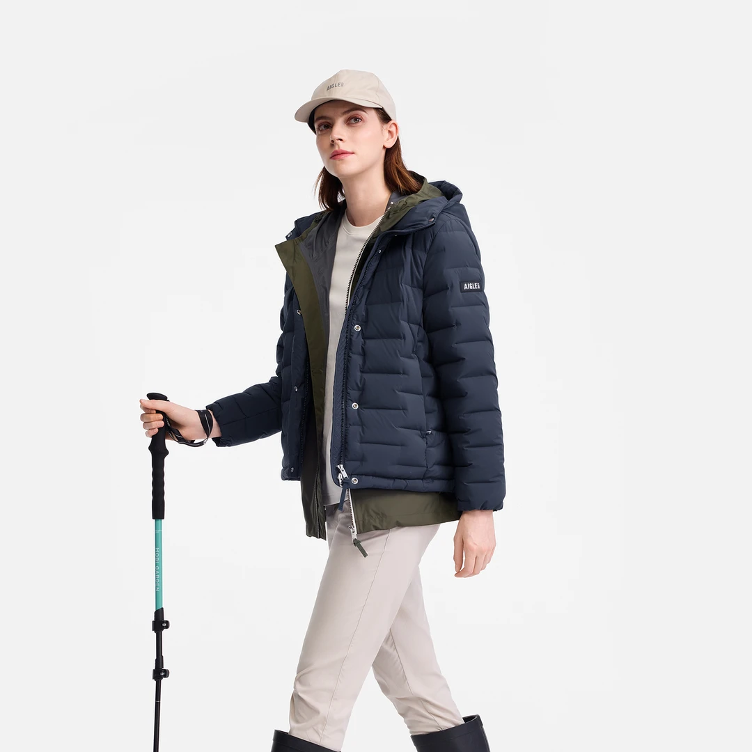 【李沁同款】AIGLE艾高新款羽绒服GTX防风连帽保暖鹅绒外套女BL39