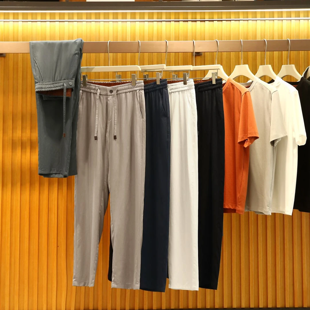 意奢高端！亚麻天丝莱赛尔春夏男士垂坠柔软透气简约老钱风休闲裤