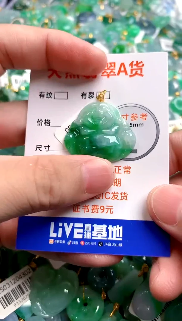 颈饰18K金镶嵌翡翠0382273983