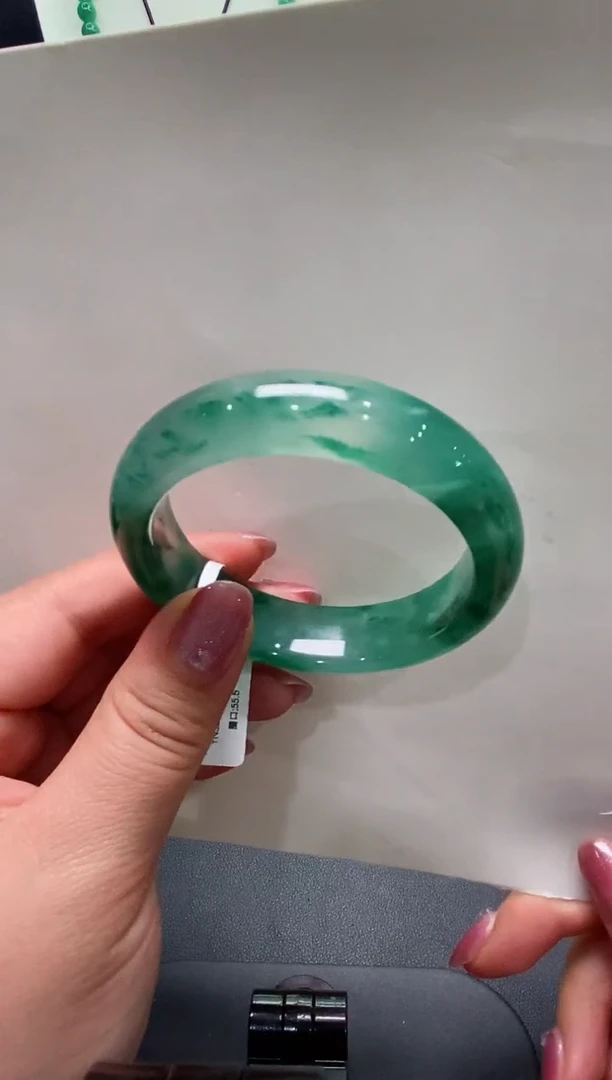 【闪购商品】石英质玉手镯未镶嵌非洲翠（独龙玉）54