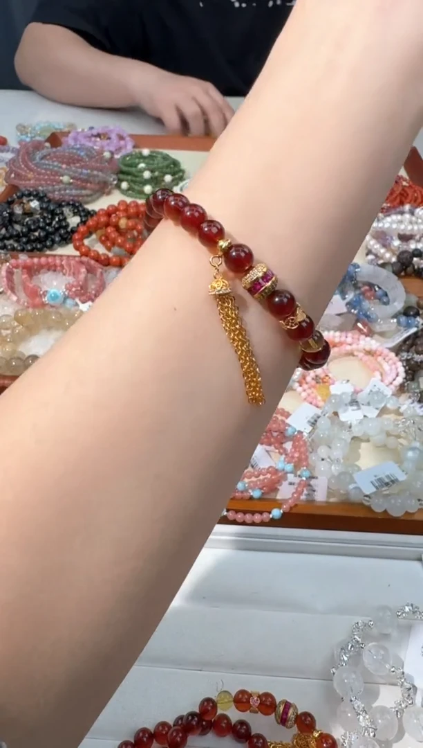 【闪购商品】琥珀手链未镶嵌A014血珀流苏设计款