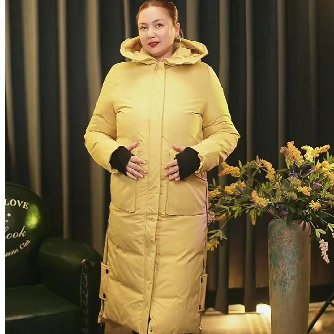 宽松型中厚中长款防风拉链加绒加厚款户外过膝时尚