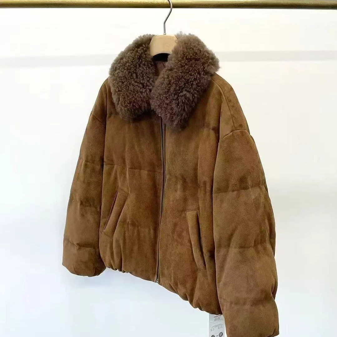 MSC高定 土耳其进口小羊皮反绒羊绒毛领95白鹅绒服