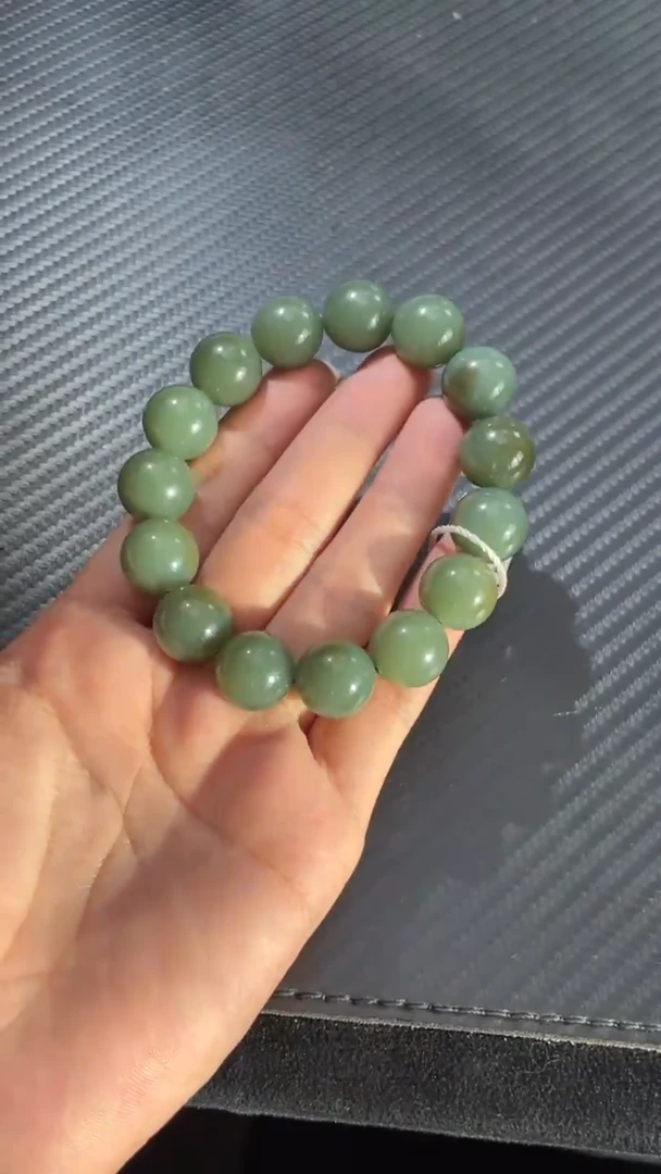 未镶嵌手链和田玉若羌青黄口蓝调手串卡14微色差