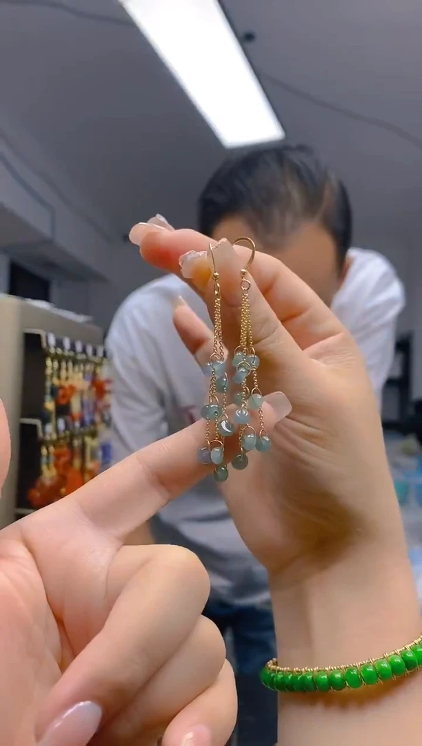 【闪购商品】翡翠耳饰合金101翡翠耳钩