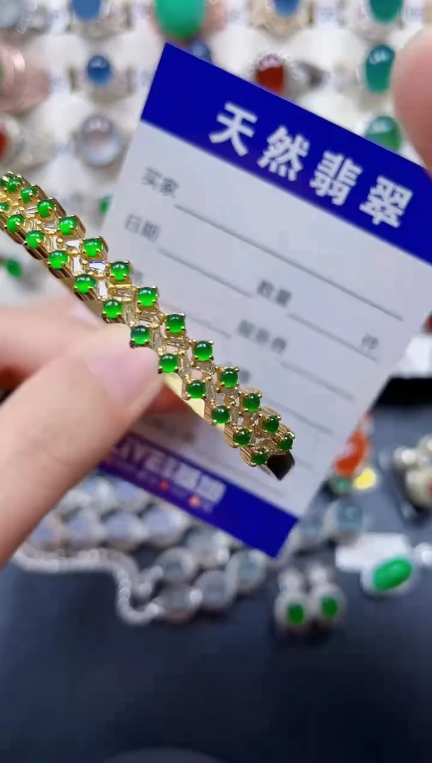 银S925镶嵌手镯翡翠114