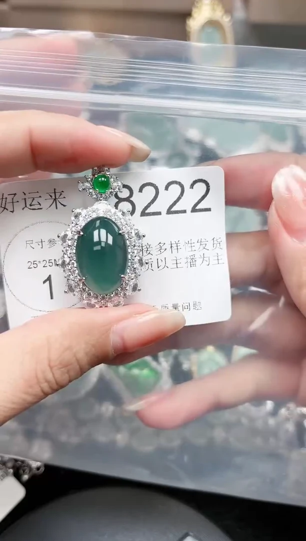 【闪购商品】翡翠颈饰未镶嵌赠皮绳8222